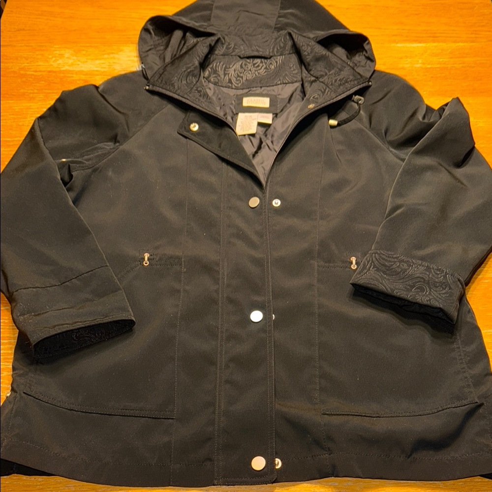 Classic Elements Black Hooded Utility Jacket Weat… - image 1